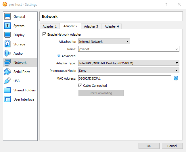 Setting up pxe-host networking
