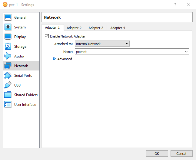 Setting up pxe-1 networking